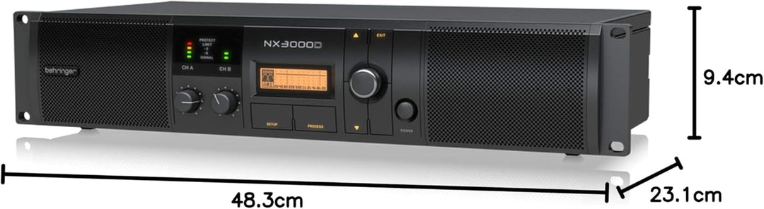 Behringer NX3000D Ultraleichter 3000-Watt-Class-D-Leistungsverstärker mit DSP-Steuerung und SmartSen