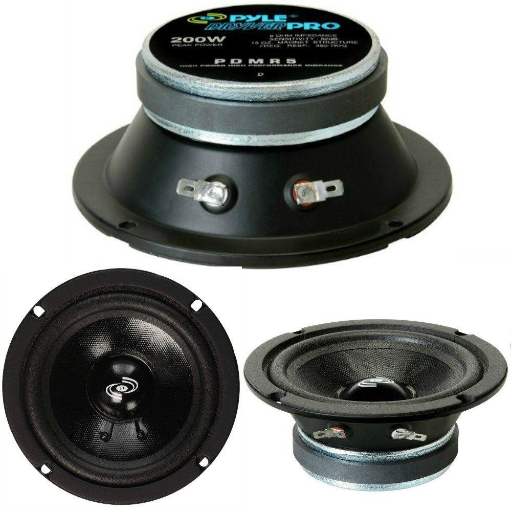 Pyle 1 MIDRANGE PDMR5 Lautsprecher mid bass 13,00 cm 130 mm 5" Durchmesser 100 watt rms und 200 watt