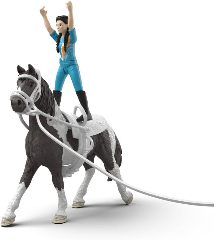schleich Horse Club | Kim's Voltigier Set 42799 | Pferde Spielset mit Kim, Tom, Voltigierzubehör und