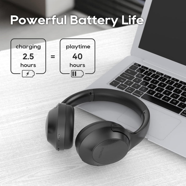 Srhythm NiceComfort 45 Active Noise Cancelling Headphone, drahtlose Bluetooth-Kopfhörer mit Transpar