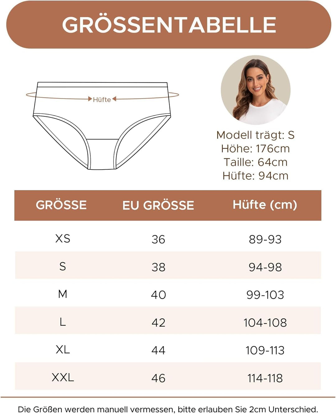 INNERSY Unterhosen Damen Baumwolle Atmungsaktive Hipster Unterwäsche Basic Bequem Panties 6er Pack X