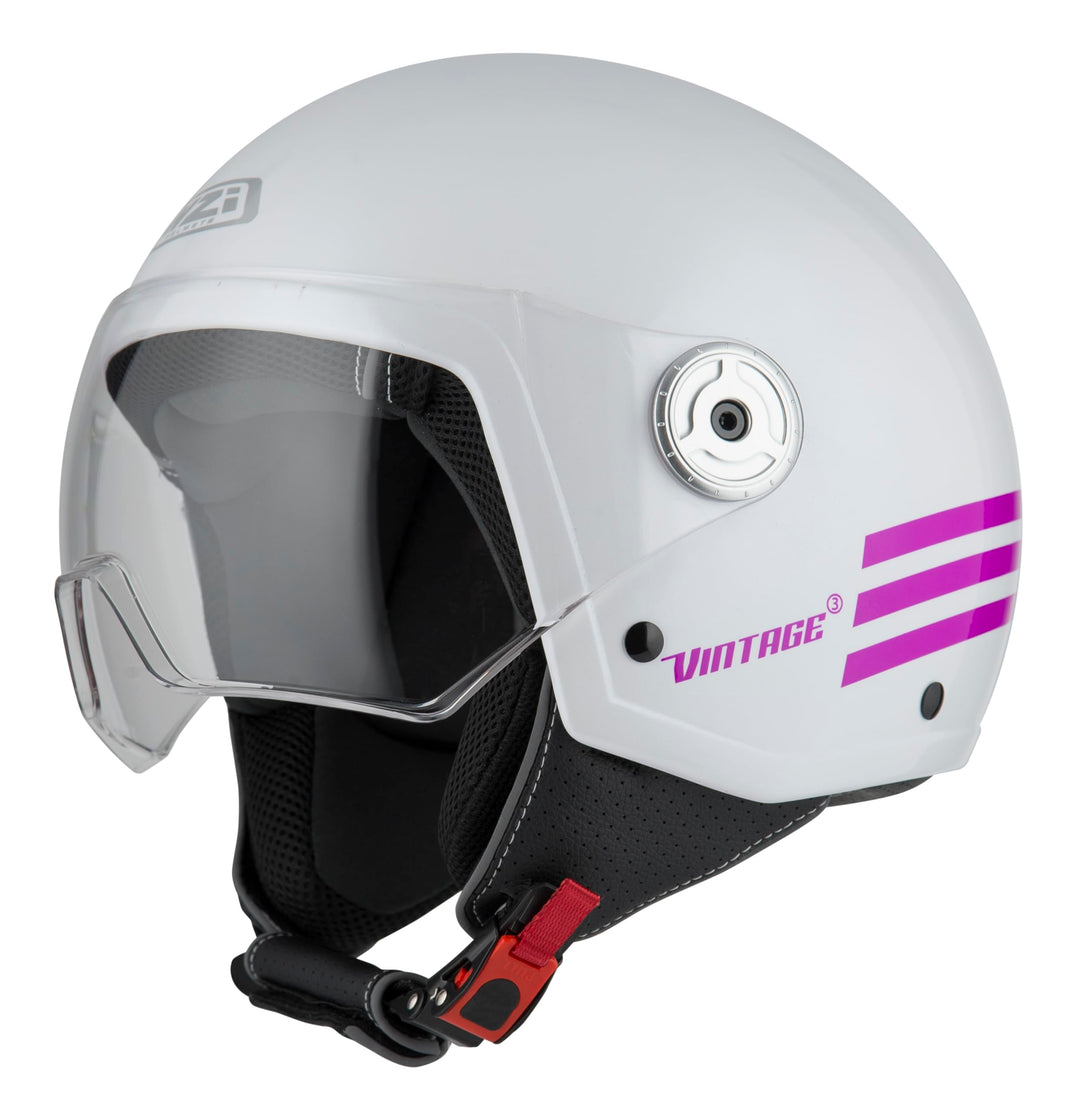 NZI Unisex-Adult Vintage 3 Helmet L TRIBAND PEARL WHITE&PINK, L TRIBAND PEARL WHITE&PINK