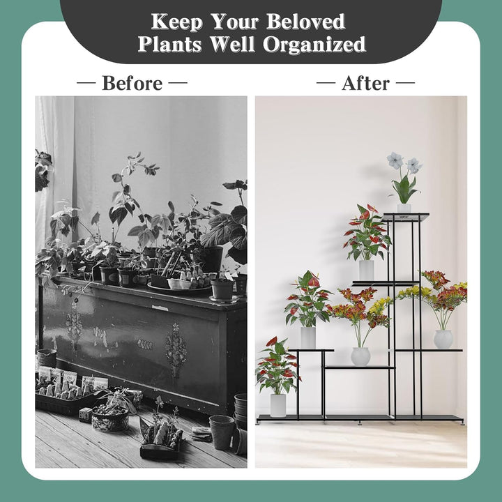 CPROSP Blumenregal 5-Stufiger aus Metall, Blumenständer Indoor, Pflanzenständer Modern, Blumenbank,