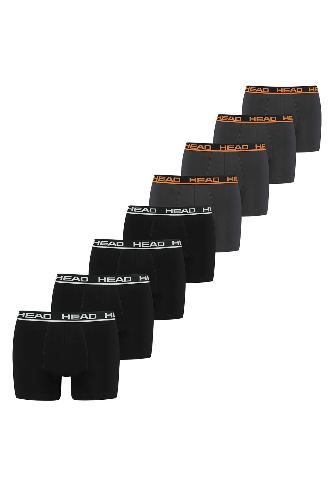 HEAD Herren Boxershorts 841001001 8er Pack S Schwarz/Grau, S Schwarz/Grau