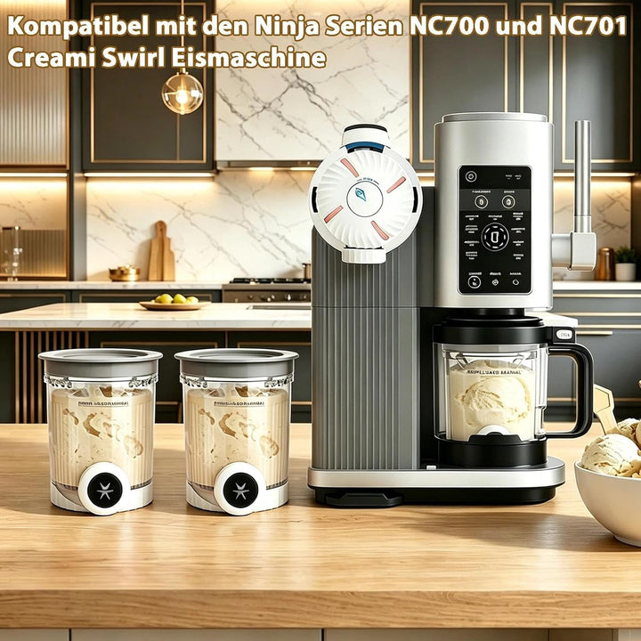 Creami Behälter, 2 Stück Eiscremebehälter für Die Ninja Creami NC700 NC701, Ninja Swirl Eismaschine