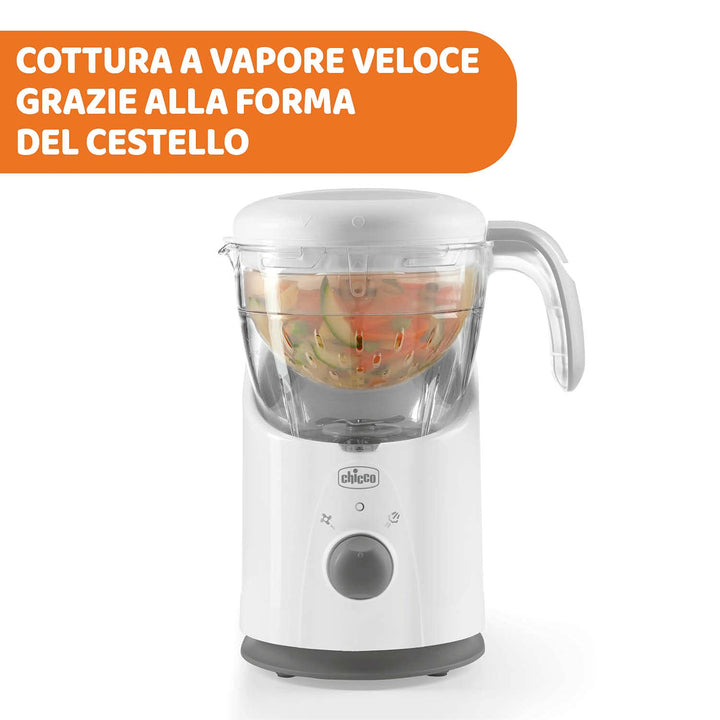 Chicco Easy Meal Mahlzeitenkocher, Multifunktions Babynahrungszubereiter für die Entwöhnung, Mixer u