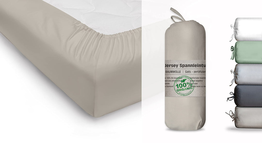 Blue Moon Bio Baumwolle Jersey Bettlaken - Spannbettlaken 70x140cm - Spannleintuch Spannbetttuch Org