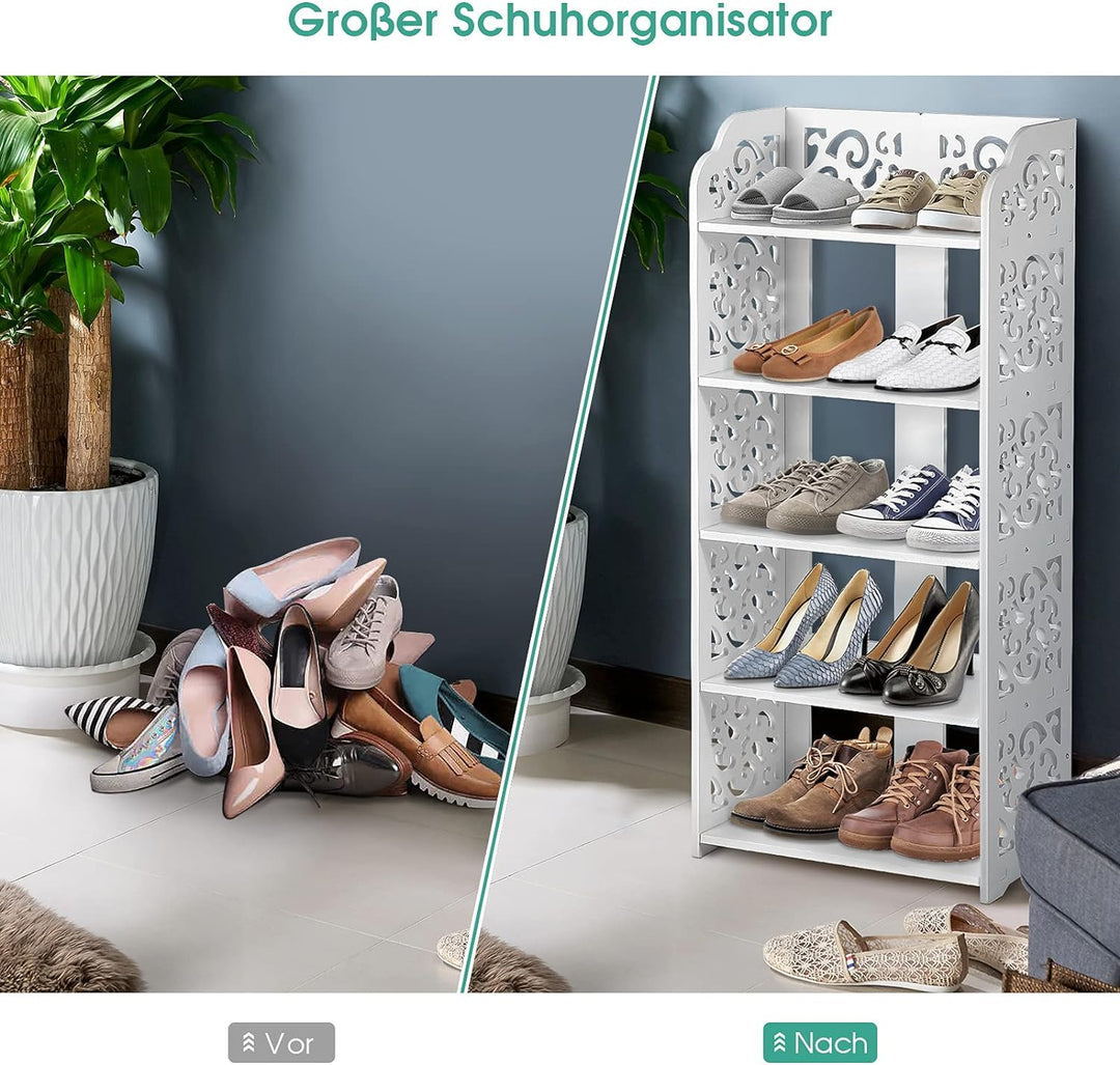 Ejoyous Schuhregal 5 Ebenen, Schuhablage Schmal Schuhschrank Schuhständer Platzsparend Stehregal Sho