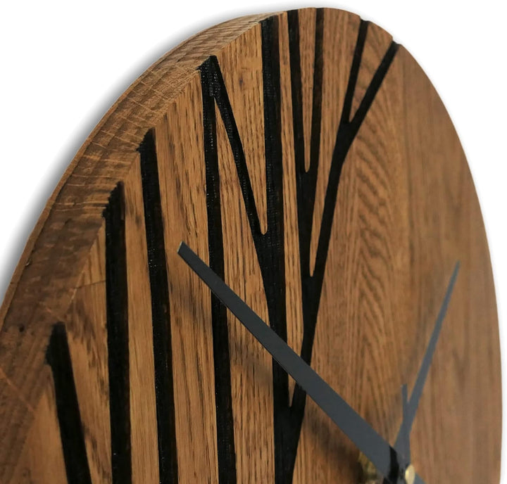 SENTOP Wanduhr aus Holz, Wanduhr aus Eiche, Moderne Wanduhr, Heimdekoration, Wanduhr aus echtem Eich