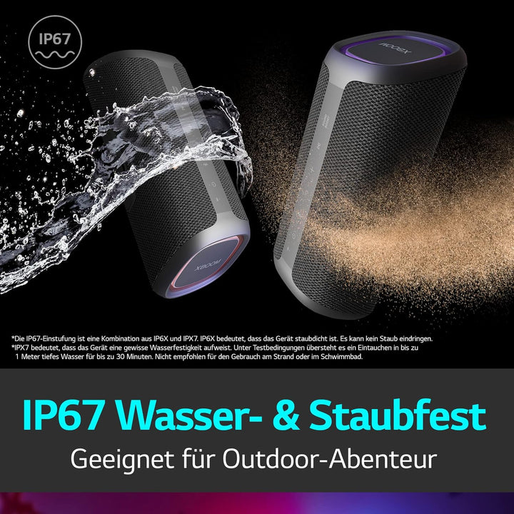 LG XBOOM Go DXG7, tragbarer Bluetooth-Lautsprecher (40 Watt, Google Assistant, Siri, Beleuchtung), G