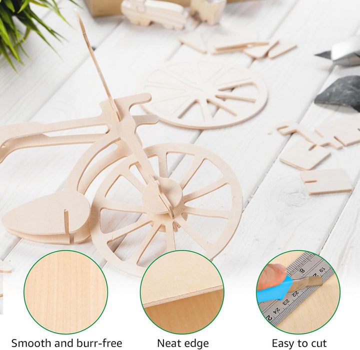 DAJAVE 26 Stück holzplatte A4 Sperrholz 3mm, 300x200x3mm Sperrholzplatte 3mm Holzplatten zum Basteln