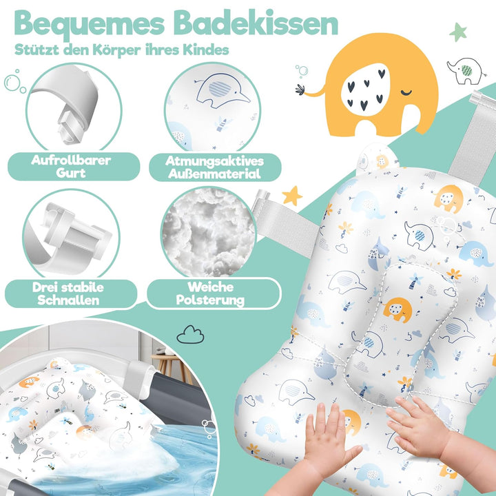 KIDIZ® Baby Badewanne | Babywanne platzsparend & faltbar | Badebecken Duschwanne für Neugeborene Kle