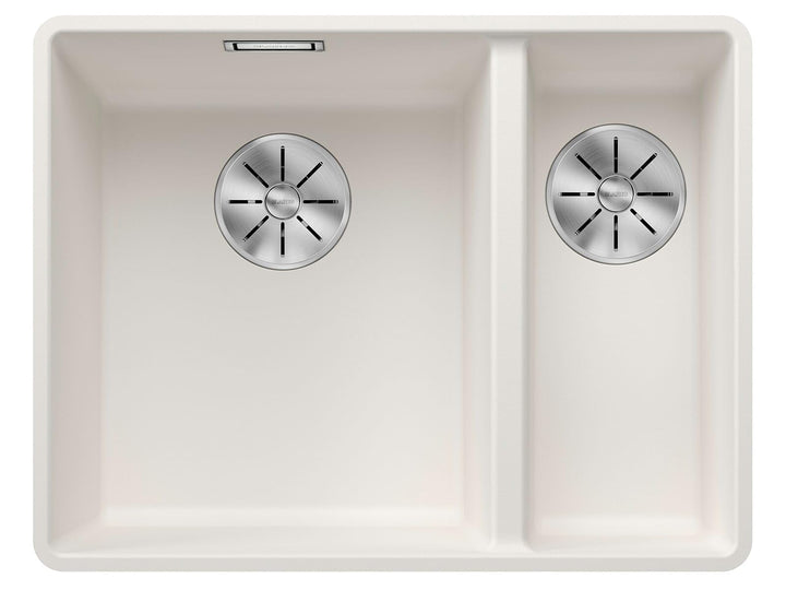 BLANCO SUBLINE 340/160-F | SILGRANIT weiss | Einbauart: Flächenbündig | Hauptbecken links | ohne Abl