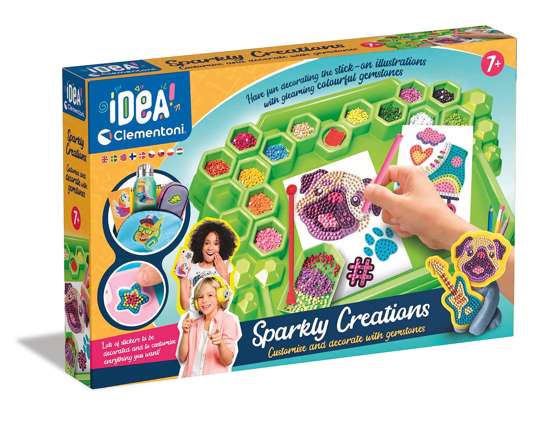 Clementoni Kunst & Craft Idea - Sparkly Lab, Spielzeug für Kinder 7-10 Jahre - 18742