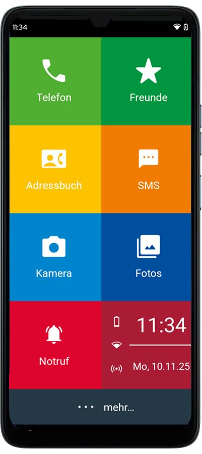 Senior - Smartphone Handy für Senioren – Einfache Bedienung, Grosse Tasten, Notruf, Kamera