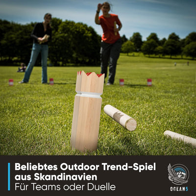 Ocean 5 Original Kubb Competition XXL | Wikinger Spiel, Holz - Birke | Premium Holzspiel aus Massivh