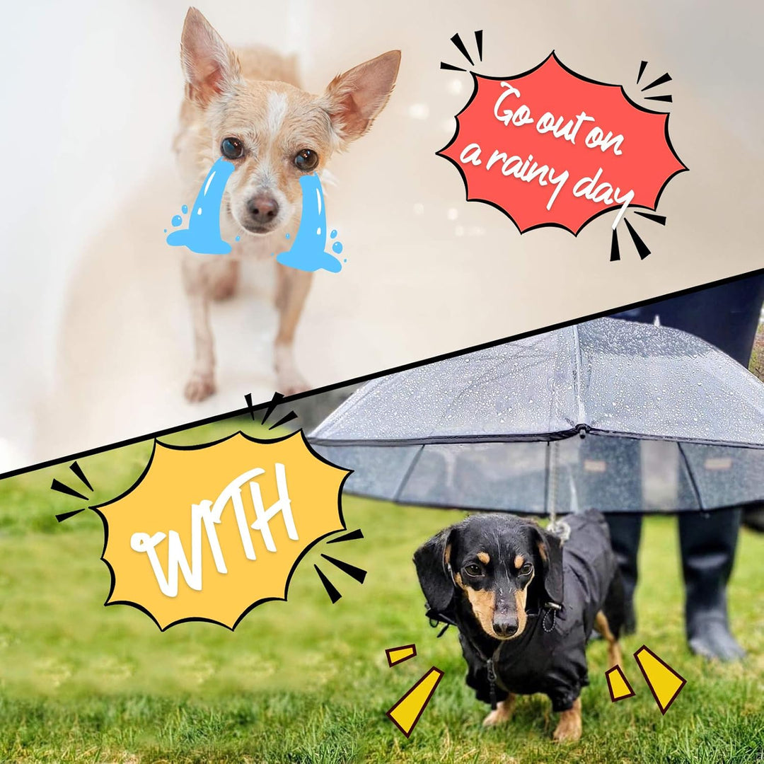 Lesypet Regenschirm mit Leine für kleine Haustiere, Regenschirm für Hunde, passend für 50,8 cm Rücke