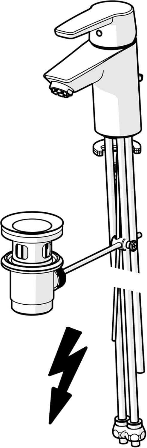 Hansa 51531193 Niederdruck Einhebelmischer/Waschtischbatterie HANSAPOLO DN15 | + Ablaufgarnitur und