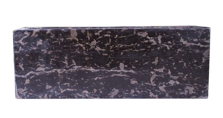Yuchengstone Design Vase Blumenkübel Pflanzenkübel aus Marmor, Unikat, Naturstein, schwarz, quadrati