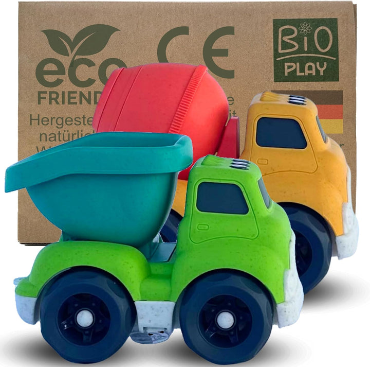 XL Sandspielzeug ab 1 Jahr aus Bio Kunststoff | 2er Set Trucks | für Jungen &amp; Mädchen | Kinderspielz