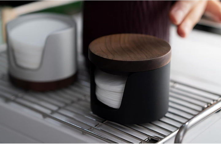Aufbewahrungsbox für Papierfilter bis 64mm - Siebträger (Schwarz) Kaffeefilterspender, Espresso-Papi