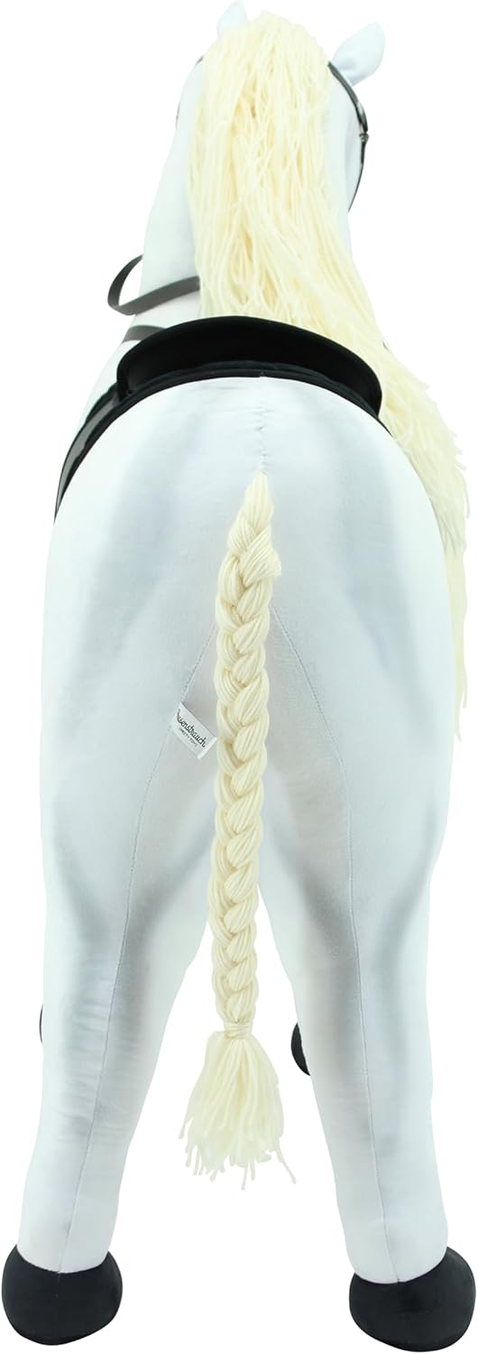 Sweety Toys Stehpferd zum Reiten- Plüschpferd Reittier Keine Montage erforderlich (weiss), Weiß