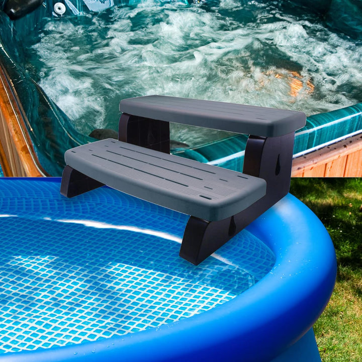 TE-Trend Whirlpool Pool Zubehör Outdoor 2-Stufen Treppe Doppelstufe Einstiegstreppe Kunststoff bis 3