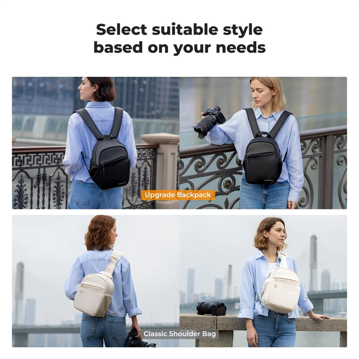 K&F CONCEPT Täglicher Kamerarucksack, Fotorucksack Klein Tragbar mit Verstellbarem Schultergurt für