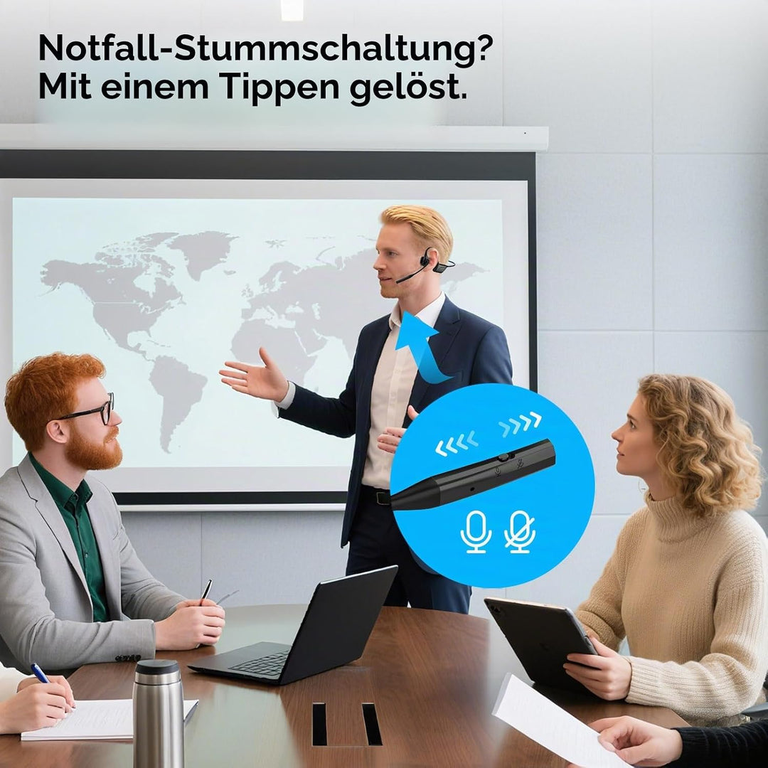 Smof Bluetooth Headset mit Mikrofon, Open-Ear Kopfhörer Bluetooth 5.1 mit Geräuschunterdrückung und