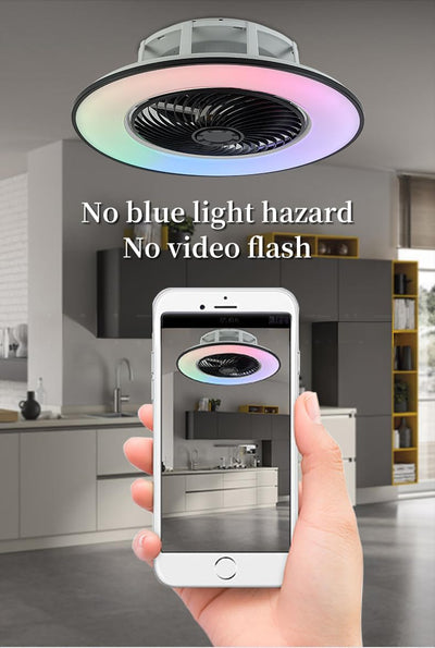 TRUYOK Silent Fan RGB Deckenleuchte 5600Lumen Musik Bluetooth Lautsprecher Deckenventilator mit Bele