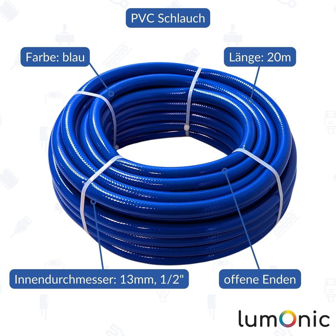 Lumonic 20m Druckluftschlauch I 13mm I flexibel, abriebfest und gewebeverstärkt I Druckluft & Bewäss
