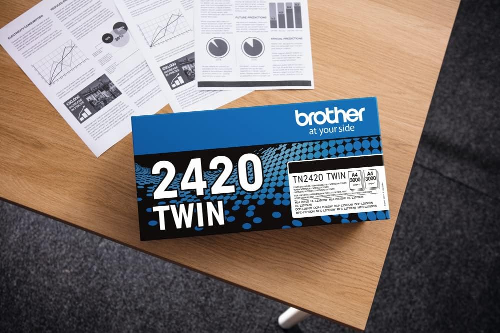 Brother TN2420TWIN Bundle mit 2 Tonern, schwarz, ca. 6000 Seiten, für MFCL2710DW/MFCL2710DN/MFCL2730