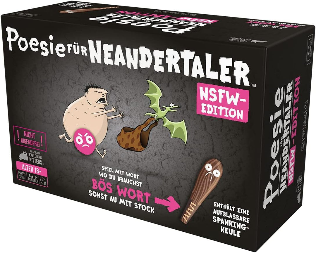 Exploding Kittens, Poesie für Neandertaler NSFW-Edition, Partyspiel, Kartenspiel, 2+ Spieler, Ab 18+