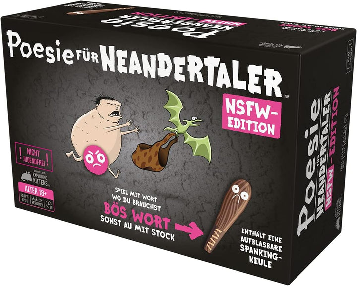Exploding Kittens, Poesie für Neandertaler NSFW-Edition, Partyspiel, Kartenspiel, 2+ Spieler, Ab 18+