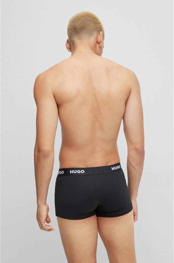 HUGO Herren Trunk Triplet Pack Dreier-Pack eng anliegende Boxershorts aus Stretch-Baumwolle mit kurz