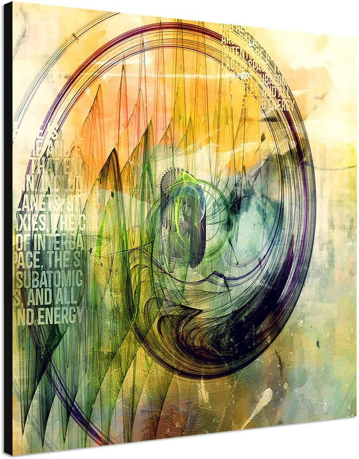 Paul Sinus Art Kosmische Energien - Abstrakt341_60x60cm Bild auf Leinwand farbenfroh Abstraktes Moti