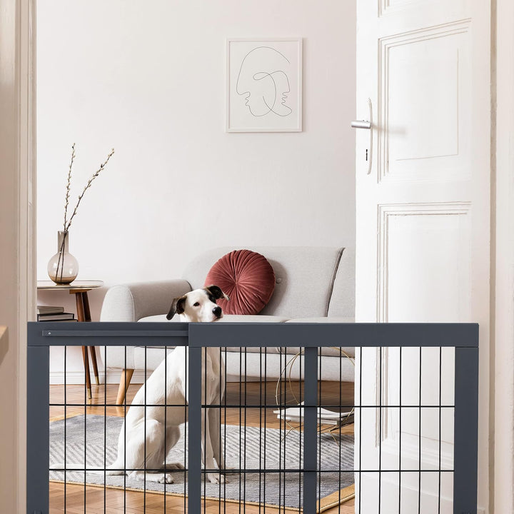 Relaxdays Absperrgitter, ausziehbares Schutzgitter, Treppe & Tür, HxB: 56 x 70-108 cm, freistehend,