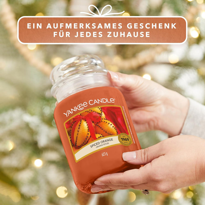Yankee Candle Duftkerze im Glas (gross) | Spiced Orange | Brenndauer bis zu 150 Stunden, SPICED ORAN