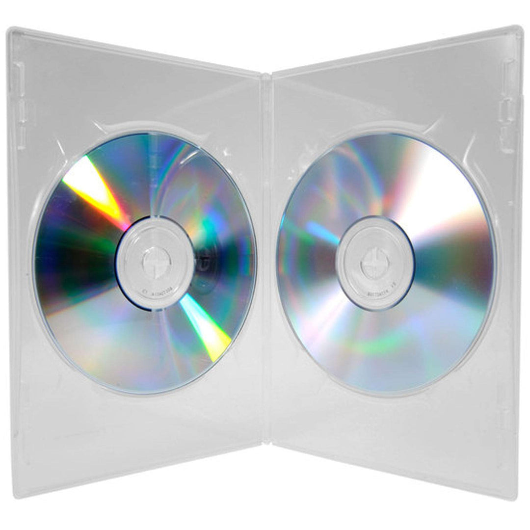 10 X Double Clear Slim 7mm Spine DVD/CD/BLU RAY Case by Vision Media