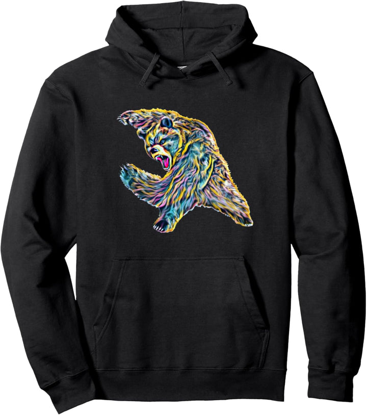 Grizzly Grizzlybär Motiv Bären Bär Raubtier Krallen Zähne Pullover Hoodie