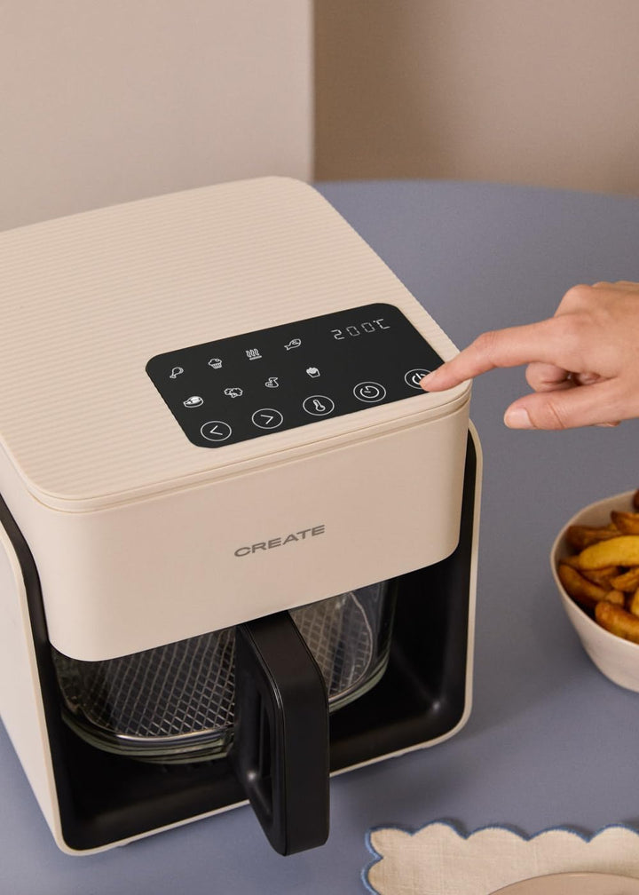 CREATE/AIR FRYER MIST/Ölfreie Heissluftfritteuse 4.2 L ohne Wasserdampfgarer Cremeweiss/Fassungsverm