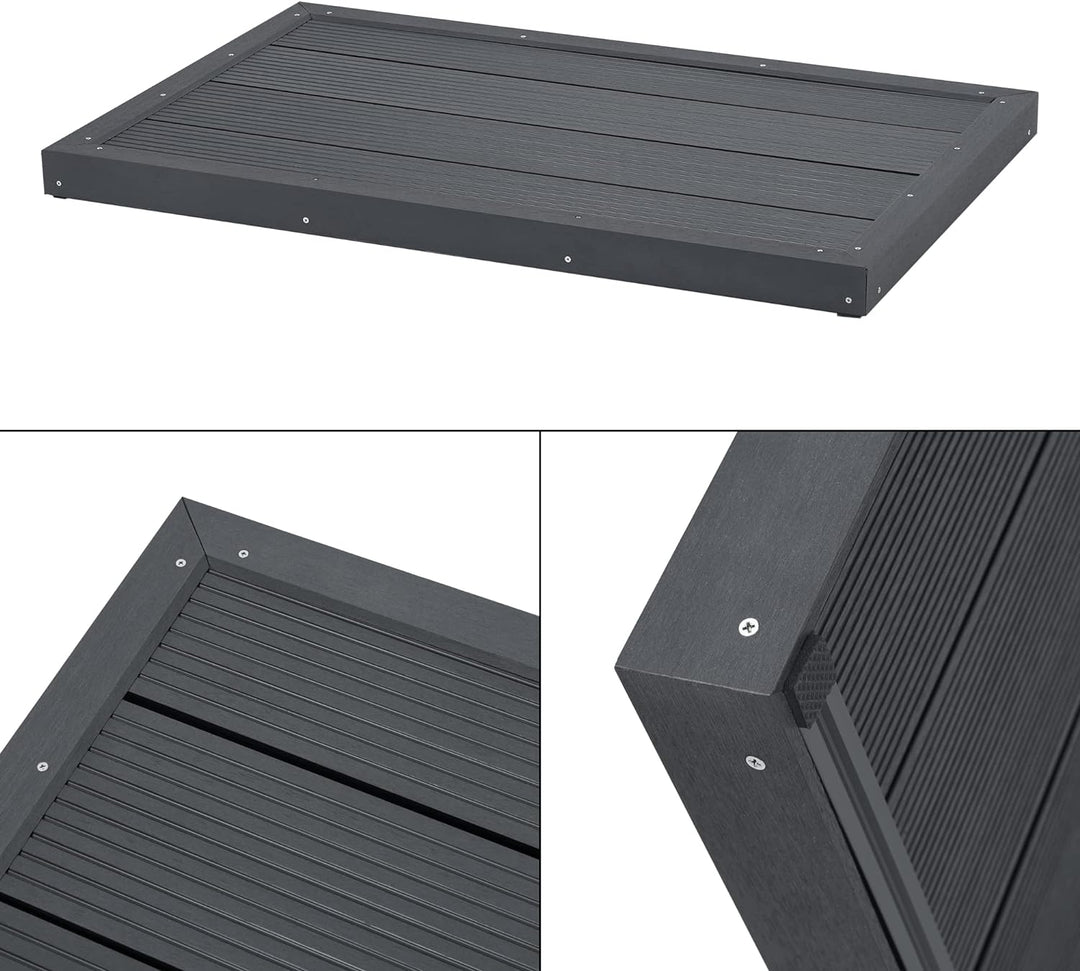 [en.casa] WPC Bodenplatte Nürtingen für Solardusche 101 x 63 x 6 cm Bodenelement für Gartendusche ru