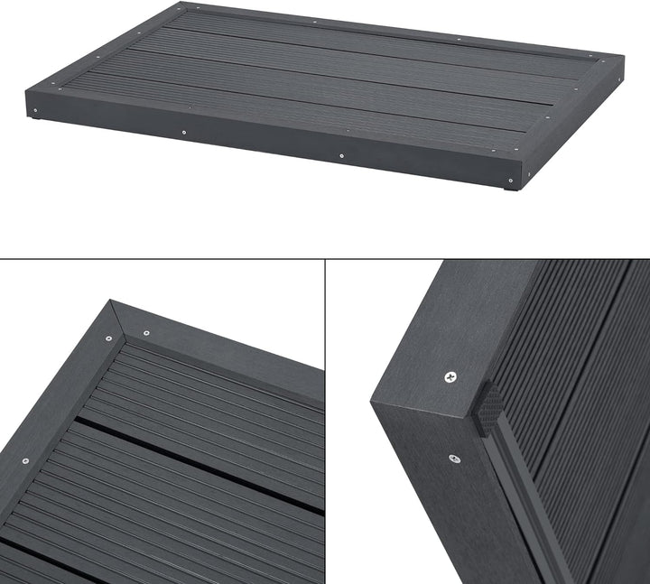 [en.casa] WPC Bodenplatte Nürtingen für Solardusche 101 x 63 x 6 cm Bodenelement für Gartendusche ru