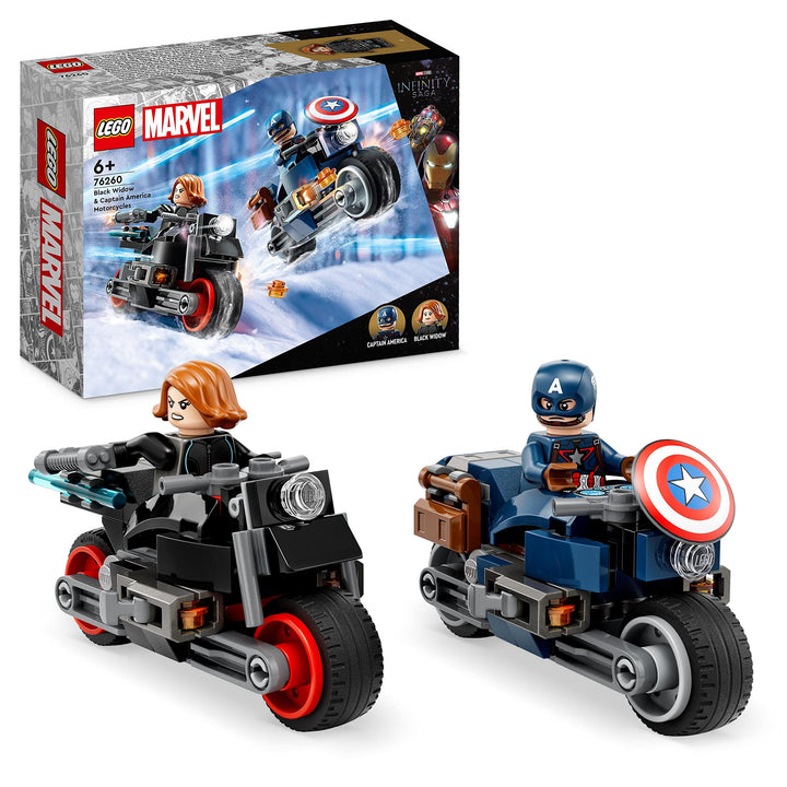 LEGO 76260 Marvel Captain America & Black Widow Motorräder, Avengers: Age of Ultron Set, Motorrad Sp