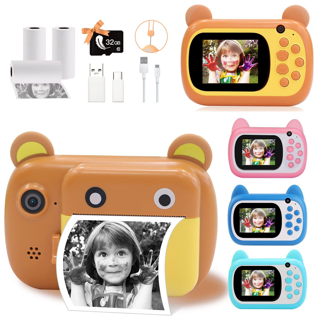 Sofortbildkamera für Kinder, 6,1 cm LCD-Bildschirm Druckkamera, Digitalkamera Mit 6-fachem Zoom, 24