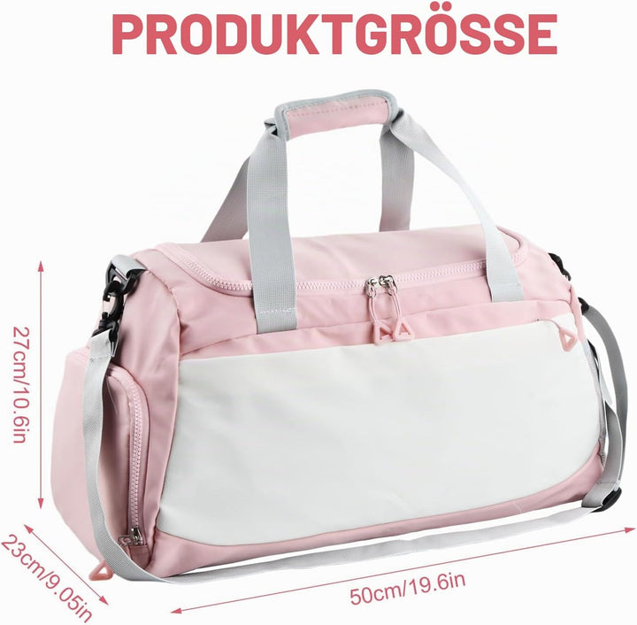 Sporttasche &amp; Reisetasche für Damen und Herren, 50x23x27cm Reisetasche Duffel Bag mit Schuhfach &amp; Na