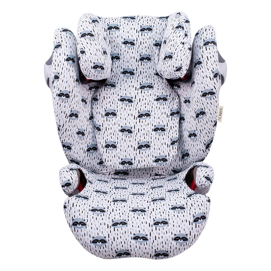JYOKO Kids Bezug für Autositz Kompatibel mit Cybex Solution M und Pallas B - Fix (Raccoon), RACCOON