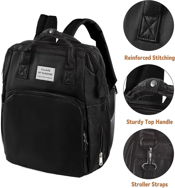 Multifunktionaler Wickelrucksack Baby – Wasserdichte Wickeltasche Rucksack aus Oxford Stoff mit Isol