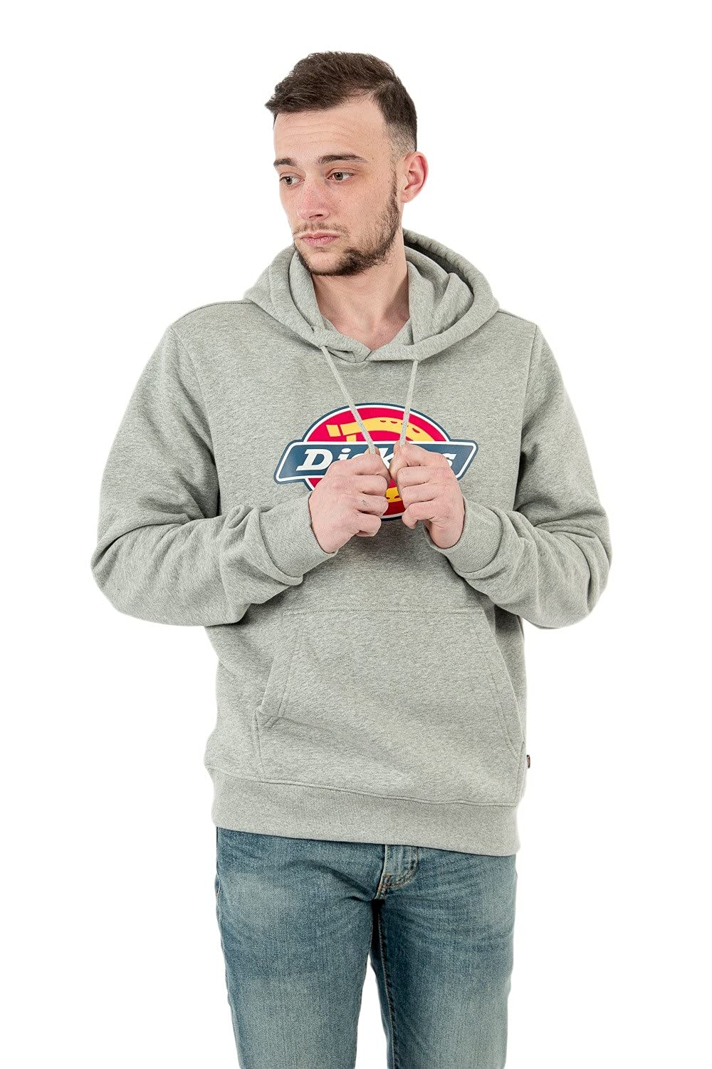Dickies Herren Icon Logo Hoodie Hooded Sweatshirt, Grey Melange