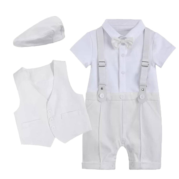 Baby Jungen Strampler Taufanzug Kleinkind Taufe Roben Kleidung Gentlemen Jumpsuits Overall Taufkleid